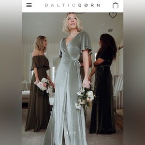 Meghan Velvet Wrap Maxi Dress | Sage